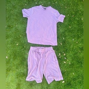 Diamond Pattern Shirt and Short Set